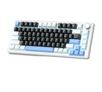 Clavier de Jeu mécanique avec Bouton de Commande, Disposition à 75 pour Cent, Clavier Filaire rétroéclairé Bleu, Interrupteur Rouge, Interrupteur Jaune, Compatible avec PC(Black Switch)