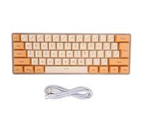 Clavier de jeu mécanique RGB à 61 touches, mini clavier filaire USB avec touches de couleur contrastante, 8 modes d’éclairage, fonction anti-ghosting complète pour les jeux et le b (Orange-Beige)