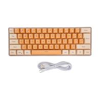 Clavier de jeu mécanique RGB à 61 touches, mini clavier filaire USB avec touches de couleur contrastante, 8 modes d’éclairage, fonction anti-ghosting complète pour les jeux et le b (Beige Orange)