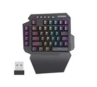 Clavier de jeu mécanique sans fil à une main, 6 touches macro intégrées, 2,4 GHz et USB-C filaire double mode, interrupteur rouge rétroéclairé à DEL RVB, repose-poignet, batterie durable