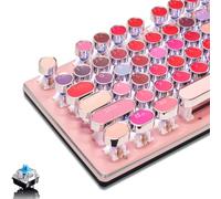 Clavier de jeu mécanique style machine à écrire à lèvres, rétro-steampunk vintage avec rétroéclairage LED blanc, interrupteur bleu anti-ghosting 104 touches avec panneau en métal USB filaire touches