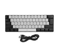 Clavier de Jeu Mini Clavier RVB Sensation Mécanique Clavier Mécanique à 61 Touches avec éclairage Compact Portable Type C Filaire Conception Ergonomique (White)
