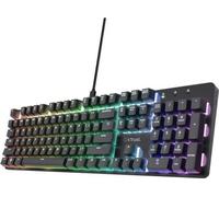 Trust GXT 871 Zora Clavier Mécanique QWERTY US avec Éclairage RGB, Linéaire Huano Switches, Logiciel Inclus, Anti-Ghosting N-Key Rollover USB Programmable Gaming Keyboard PC Ordinateur Portable