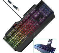 Clavier De Jeu USB Schwaiger RGB LED Éclairé Avec Support Pour Smartphone