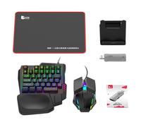 Clavier de jeux et souris, clavier de jeu et combo de souris | Clavier et souris mécaniques | Adaptateur de convertisseur à moitié main pour le codage de bureau Streaming Taping D Performances de préc