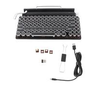 Clavier de machine à écrire rétro, 83 touches, haute résistance, détachable, Punk, panneau brossé, pour la maison, l'école, le café