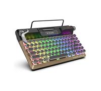 Clavier de Machine à Écrire Rétro, Connexion Multi-Appareils 5.0 Vintage, Clavier Mécanique pour PC/Ordinateur Portable