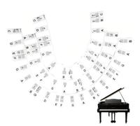 Clavier de piano amovible,Étiquettes de partition,Autocollant Piano Note Pour clavier de piano Stickers Musique Clavier pour Débutant Enfants(88key)