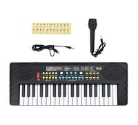 vidaXL Clavier de piano électrique 37 touches avec microphone pour enfants Noir