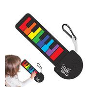 Clavier De Piano Électrique - Piano À Rouleau À Main Pliable En Silicone | 21.7x2cm Instrument De Pratique Portable - Creative Desktop Piańo Avec Porte-clés Pour Adultes, Idéal Pour Les Voyage