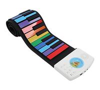 Clavier de piano électrique, silicone 49 touches enroulables, mini rouleau à main portable avec 128 rythmes, 47 tonalités, 14 chansons de démonstration pour débutants, enfants et