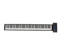 Clavier de Piano Enroulable à 88 Touches, 28 Tonalités, 128 Rythmes, 14 Morceaux de Démonstration, Fonction MIDI Bluetooth, Affichage Numérique du Tube, Piano électrique Portable Pliable(Le noir)