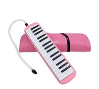 Clavier de piano Melodica à 32 touches avec sac de transport, harmonica portable avec long embouchure, pour étudiants en musique et débutants (rose)