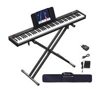 Clavier de piano numérique 88 touches, clavier de piano portable semi-lourd, piano électronique avec deux haut-parleurs intégrés et sac de piano et adaptateurs USB pour enfants et adultes