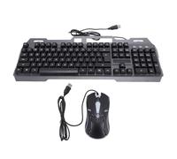 Clavier de Souris Set RVB Combo Combo en Aluminium en Aluminium Keypad Keyboard et Pack de Souris pour Jeu de Bureau, Alliage en Aluminium, Clavier ABS Clavier Combo USB câblé,