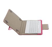 Clavier de Tablette 10 Pouces, Bluetooth 3.0, étui en Cuir PU avec Support, Ensemble Multifonctionnel pour Accessoires de Tablette (Clavier 10 Pouces + étui en Cuir Rose Rouge)