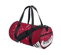 Clavier de Touches de Piano avec Notes de Musique Sac de Sport en Toile Voyage Weekender Bagage Sac à Main pour Hommes Femmes Sports et Nuit