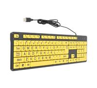 Clavier D'ordinateur à Gros Caractères, 104 Touches Filaires USB Surdimensionnées avec Grandes Lettres, Facile à Voir et à Saisir, Clavier Silencieux pour Les Personnes