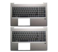 Clavier d'ordinateur portable compatible avec couvercle supérieur Palmrest Compatible avec Probook 455 450 G8 450 455 G9 Modèles comprend un trou d'empreinte digitale US UK(450 G8 US NO BACKLIT)