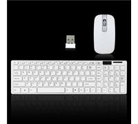Clavier d'ordinateur portable de jeu avec jeu de souris JK-906 blanc 2.4G clavier sans fil optique Ultra mince et couverture de Kit de récepteur de souris