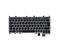 Clavier d'ordinateur Portable pour Lenovo Thinkpad Yoga 370 01EN456 01AV745 SN20L82301 SN20L82201 PK131SK1B11 Royaume-Uni UK avec Cadre argenté rétroéclairé Nouveau