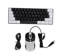 Clavier éclairé RVB à 61 Touches, Clavier à Sensation Mécanique, Clavier de Jeu Filaire, Clavier de Jeu rétroéclairé par LED Multicolores avec Jeu de Souris (Cadre Blanc Central