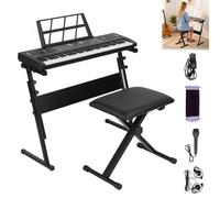 Clavier electronique 61 touches, piano numerique debutant, synthetiseur musical touches lumineuses, clavier apprentissage 300 sons 300 rythmes, haut parleurs (Noir)