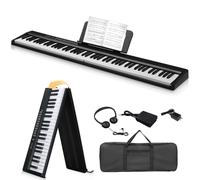 Clavier électronique pliable FCH 88 touches pleine taille,Piano électrique semi-lourd,Piano numérique avec double mode Bluetooth, 1000 rythmes, 1000 sons