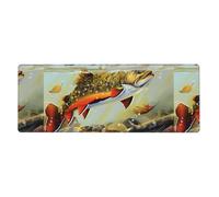 Clavier en caoutchouc 30,5 x 80 cm YYHHAOFA Brook Trout Fly Fishing Picture Soft and Thick to Protect The Desktop for Office Computer Study