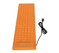 Clavier en Silicone Pliable et Silencieux, 108 Touches, étanche, Enroulable, USB, Filaire, pour étudiants et Employés de Bureau, Orange/Jaune/Vert (Orange)