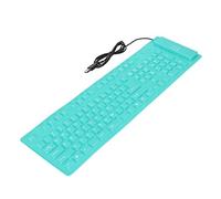 Clavier en Silicone Pliable et Silencieux, 108 Touches, étanche, Enroulable, USB, Filaire, pour étudiants et Employés de Bureau, Orange/Jaune/Vert (Green)