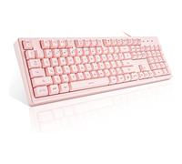 Clavier ergonomique avec rétroéclairage LED arc-en-ciel réglable, connectivité USB Plug and Play, frappe silencieuse et sensation tactile