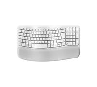 Clavier ergonomique Logitech 920-012284 Wave Keys sans fil pleine taille repose-poignets rembourré Blanc