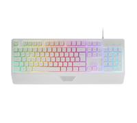 Mars Gaming Clavier MK124 - H-Mech ergonomique, Français, repose-poignets, FRGB Rainbow, blanc