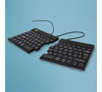 R-Go Clavier Ergonomique Filaire, avec indicateur de Pause, Deux Parties, Clavier séparé, Split Keyboard, Clavier français AZERTY, USB-C/A, Compatible avec Windows/MacOS, Noir, Version 2