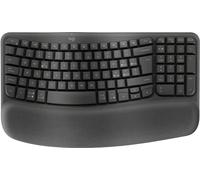 Clavier ergonomique sans fil Logitech Wave Keys - Graphite, disposition QWERTY italienne