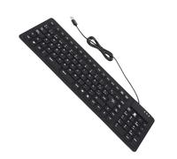 Clavier Espagnol câblé USB Noir Pliable et Silencieux Design 108 Key Silicone Clavier pour Un Stockage et Un Voyage Faciles