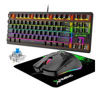 Clavier et Ensemble de Souris avec pavé de Souris, Coque en nid d'abeille Ultra -Light G-Pro Souris, Clavier TKL, claviers mécaniques Noirs, Souris, Mat de Souris de Souris du Clavier RGB