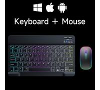 Clavier et souris Bluetooth sans fil,rétro4.2,Android,iOS,Windows,Huawei,Xiaomi,Apple Phone,tablette - Type black and mouse-English