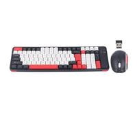 Clavier et Souris, Combo Clavier et Souris Portable, Clavier de Jeu Double Mode 100 Touches 1600 DPI, Ensemble de Souris pour Tablette, PC, Smartphone (Rouge)