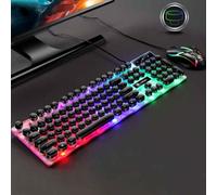 Clavier et souris de jeu clavier filaire avec rétro-éclairage ensemble de souris de jeu silencieux ensemble de souris clavier souris Combo pour ordinateur portable PC