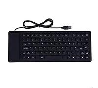 Clavier et Souris de Jeu, Clavier Souple étanche en Silicone à 85 Touches, Mini Clavier de Jeu d'ordinateur Filaire Silencieux Ultra-Mince Noir(Noir)