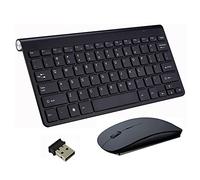 Clavier et Souris, EONANT 2.4G Clavier et Souris Combo Set Compact Pleine Taille Quiet PPD Souris Réglable pour Windows, Surface, Android Smart TV-UK Layout (Noir)