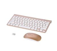 Clavier et Souris, kit Clavier et Souris sans Fil étanche 2,4 GHz Mince pour Ordinateur Portable(Or), Clavier, Souris et Stylet de présentation, Clavier, Souris et Stylo de démonstration