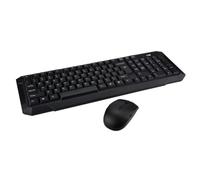 Clavier et Souris sans Fil 2,4 Ghz pour PC, Ensemble USB Noir ABS | Récepteur USB Inclus, sans Pilote ni Câble, Veille Économie Batterie, Usage Maison et Salle de Classe