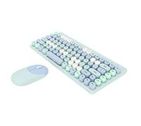 Clavier et Souris sans Fil 86 Touches, Large compatibilité, Clavier et Souris élégants et Colorés, 2.4GHz, sans Fil pour PC (Blue)