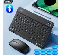 Clavier et souris sans fil Bluetooth, pour IOS, Android, Windows, tablette, iPad Air Mini Pro, espagnol, coréen, portugais, russe combination French