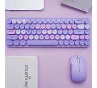Clavier et souris sans fil colorés,clavier et souris ergonomiques de petite taille pour ordinateur portable Windows 7/8/10,ordinateur de bureau -Violet