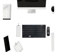 Clavier et souris sans fil - Ensemble clavier et souris sans fil 2,4 G, design ergonomique, Plug & Play, DPI réglable, économie d'énergie, compatible avec les appareils Windows et Android - Noir