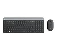 Clavier et souris sans fil - LOGITECH - Slim Wireless KEYB+Mouse Combo WRLS - USB - Récepteur sans fil - Noir